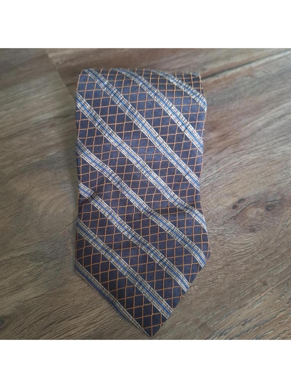Donna Karan Brown Striped All Silk Tie
